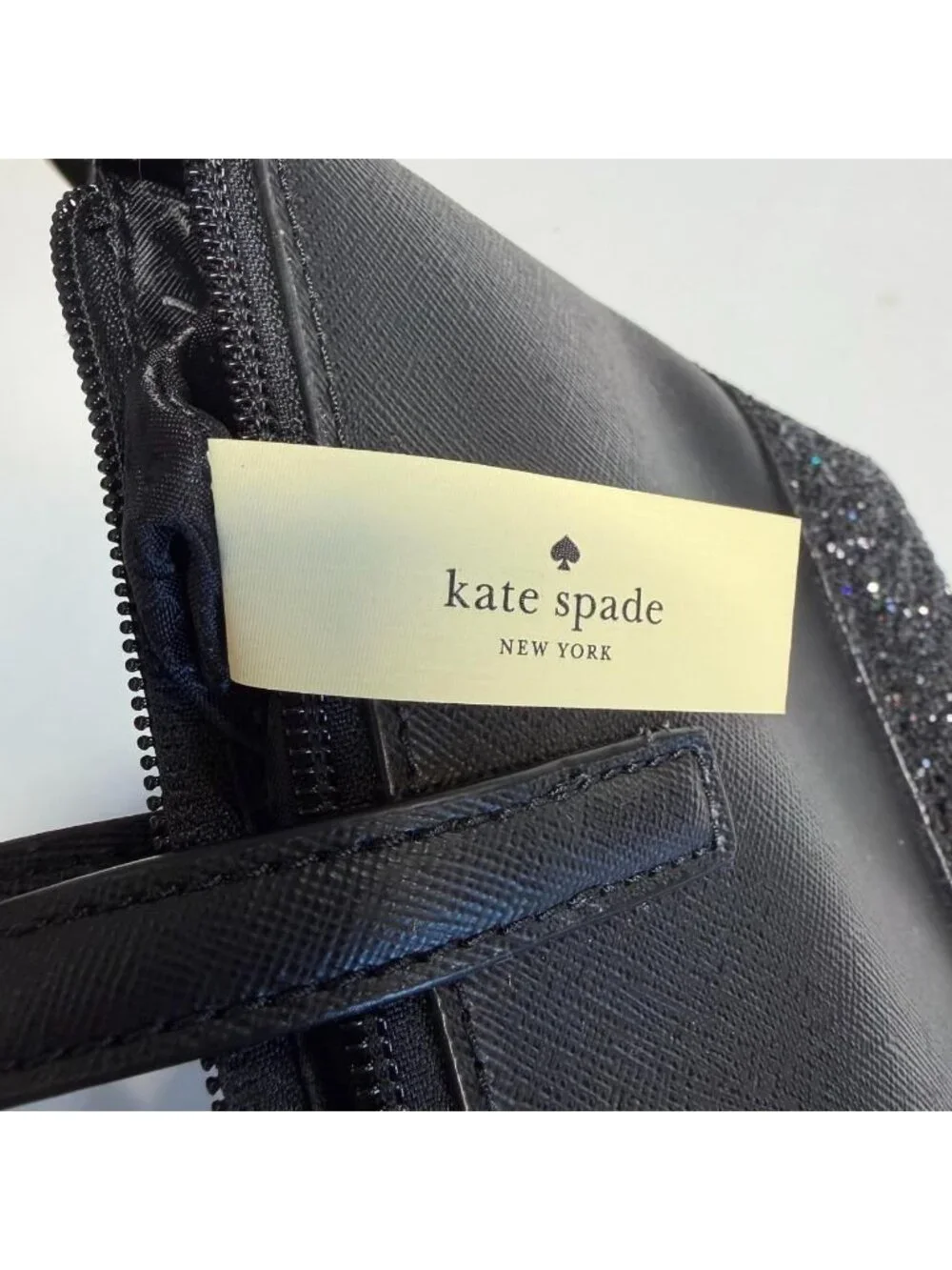 Kate Spade New York Ina Greta Court Satchel Black Glitter Glam Holiday Designer